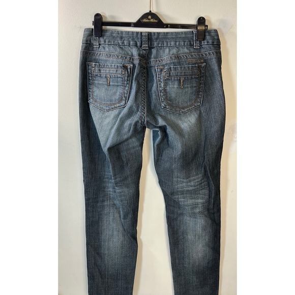DKNY Denim Jeans with Button Detail Dark Wash Casual Pants women's‎ size 12 - Picture 4 of 9